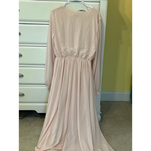 Lulus Wonderous Water Lilies Blush Pink Maxi Dress Indie Boho Size Large Cottage - Picture 5 of 6